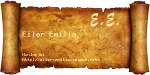 Eiler Emília névjegykártya